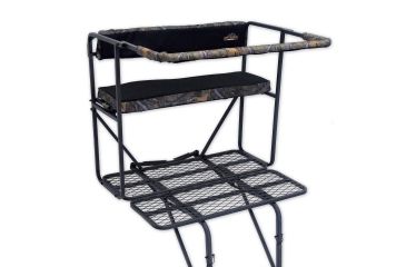 Image of Copper Ridge Outdoors 17.5 foot Deluxe 2-Man Tree Stand w/Ladder, Black/Tree Camo 02-MKLS04-D175CR