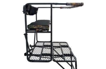 Image of Copper Ridge Outdoors 17.5 foot Deluxe 2-Man Tree Stand w/Ladder, Black/Tree Camo 02-MKLS04-D175CR