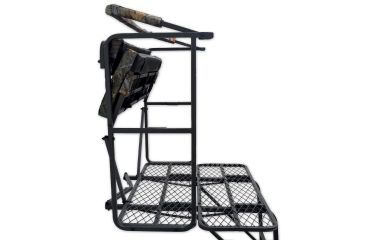 Image of Copper Ridge Outdoors 17.5 foot Deluxe 2-Man Tree Stand w/Ladder, Black/Tree Camo 02-MKLS04-D175CR