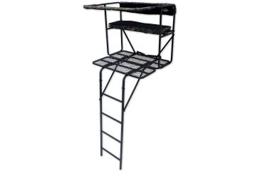 Image of Copper Ridge Outdoors 17.5 foot Deluxe 2-Man Tree Stand w/Ladder, Black/Tree Camo 02-MKLS04-D175CR