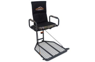 Image of Copper Ridge Outdoors Deluxe Hang On Tree Stand, 24 x 32 inch Platform, Black/Tree Camo 02-MKHS01-DC1CR