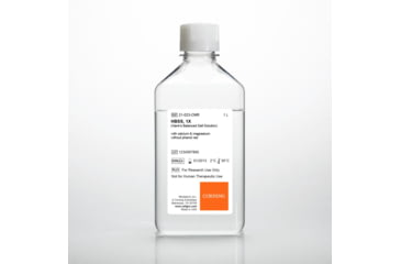 Image of Corning cellgro Balanced Salt Solutions, Corning 21-023-CM Hanks Balanced Salt Solution HBSS Solution With Calcium, Magnesium, And Without Phenol Red, Sterile