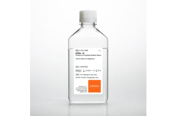 Image of Corning cellgro Balanced Salt Solutions, Corning MT21-031-CM Dulbeccos Phosphate-Buffered Saline DPBS Solution Without Calcium And Magnesium, Sterile