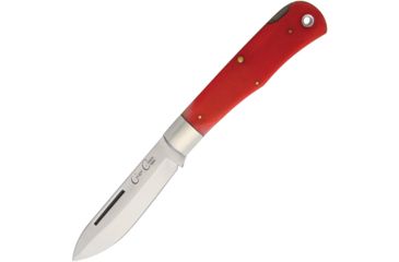Image of Cougar Creek Teton Mountian Red Bone Folding Knife,3.75in,D2 Tool Steel,Standard Edge,Satin,Red,Bone Handle CCTLBS