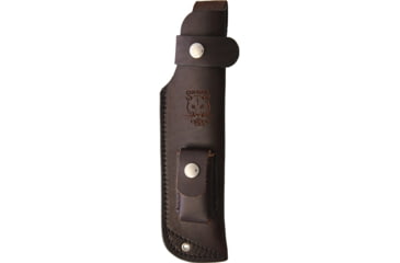 Image of Cougar Creek Wilderness Survivor Brown Knife, 10.5in Overall, 5.75in Satin 1095Hc Steel Blade, Brown Canvas Micarta Handle, Green Liners, Brown Leather Sheath w/ Sharpening Stone, QC0113BROWN CANVAS
