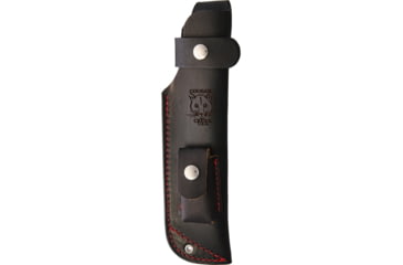 Image of Cougar Creek Wilderness Survivor Knife, 10.5in Overall, 5.75in Satin 1095Hc Steel Blade, Carbon Fiber Handle, Red Liners, Brown Leather Sheath w/ Sharpening Stone, QC0113CARBON FIBER