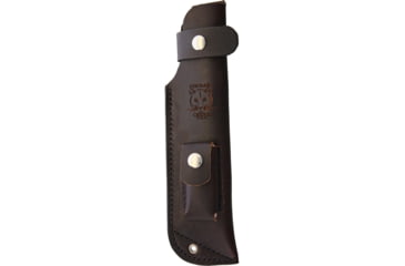 Image of Cougar Creek Wilderness Survivor Line Knife, 10.5in Overall, 5.75in Satin 1095Hc Steel Blade, Black Linen Micarta Handle, Red Liners, Brown Leather Sheath, CCQC0113B