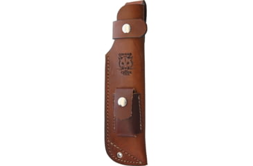 Image of Cougar Creek Wilderness Survivor Red Linen Knife, 10.5in Overall, 5.75in Satin 1095Hc Steel Blade, Red Linen Micarta Handle, Black Liners, Brown Leather Sheath, QC0113 RED LINEN MICARTA