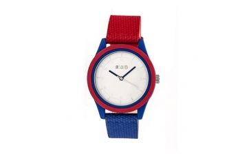 Image of Crayo Pleasant Nylon-Band Watch, Silver/Red, CRACR3901