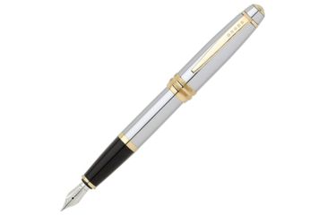 Image of Cross Bailey Medalist Fountain Pen with Medium Stainless Steel Nib, Polished Chrome and 23 Karat Gold AT04566MS