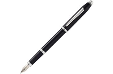 Image of Cross Century II Black Lacquer Fountain Pen - Fine Point w/ Rhodium Appointments, Black AT0086102FS