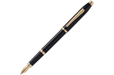 Image of Cross Century II Black Lacquer Fountain Pen - Medium Point w/ 23K Gold Appointments, Black 4191MF