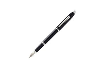 Image of Cross Century II Black Lacquer Fountain Pen - Medium Point w/ Rhodium Appointments, Black AT0086102MS