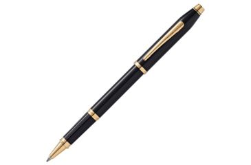 Image of Cross Century II Black Lacquer Rollerball Pen w/ 23K Gold Appointments, Black 4141