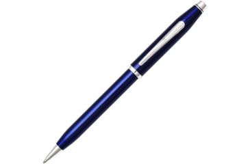Image of Cross Century II Translucent Blue Lacquer Ballpoint Pen w/ Rhodium Appointments, Blue AT0082WG103
