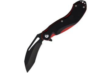 Image of CUMA Knives BAMF Black/Red G10 Folding Knife, 4.25in Closed, 3in, Black Stainless Blade, Black/Red G10 Handle, CU001 BF210791