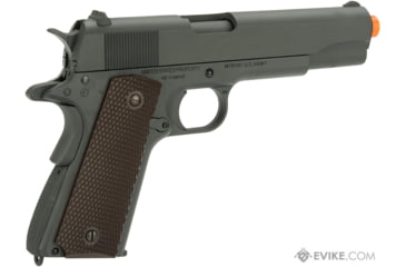 Image of Cybergun / Spartan Military &amp; Law Enforcement Officially Licensed Colt 1911A1 Pistol with Parkerized Finish by Cybergun, Gun Metal / Brown, 180532 / EVKCCB760BAB