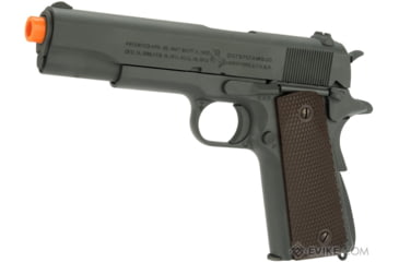 Image of Cybergun / Spartan Military &amp; Law Enforcement Officially Licensed Colt 1911A1 Pistol with Parkerized Finish by Cybergun, Gun Metal / Brown, 180532 / EVKCCB760BAB