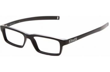Image of D&amp;G Eyeglasses DD1133 with No-Line Progressive Rx Prescription Lenses, Select Frame Color / Lens Diameter Black Frame / 52 mm Prescription Lenses