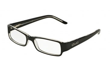 Image of D&amp;G DD1146 SV Prescription Eyeglasses Black Top On Clear Frame / 50 mm Prescription Lenses, 675-5016, Select Frame Color / Lens Diameter Black Top On Clear Frame / 50 mm Prescription Lenses