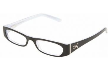 Image of D&amp;G DD1154 Progressive Eyeglasses - Black On Ice Striped Frame / 51 mm Prescription Lenses, 827-5117