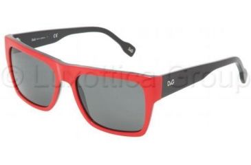 Image of D&amp;G DD3044 Sunglasses 768/87-5618 - Red On Black Gray Blue