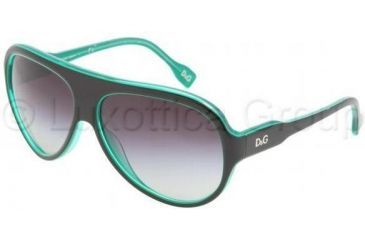 Image of D&amp;G DD3059 Sunglasses 17738G-6114 - Black On Green Gray Gradient