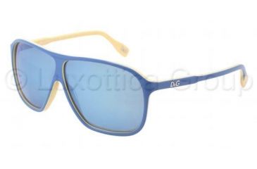 Image of D&amp;G DD3073 Sunglasses 194455-6306 - Top Azure On Yellow Frame, Blue Mirror Lenses