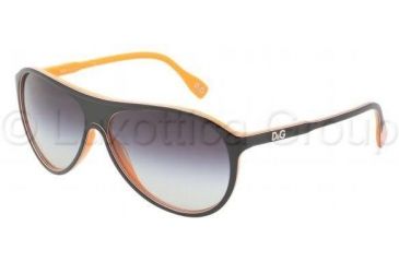 Image of D&amp;G DD3075 Sunglasses 19468G-6113 - Top Black On Orange Gray Gradient