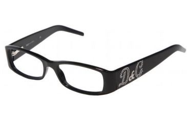 Image of D&amp;G Eyeglasses DD1141B with Lined Bifocal Rx Prescription Lenses, Select Frame Color / Lens Diameter Glitter Black Frame / 50 mm Prescription Lenses