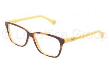 Image of D&amp;G VIBRANT COLOURS DD1238 Bifocal Prescription Eyeglasses 2606-5215 - Havana On Yellow Frame, Clear Lens Lenses