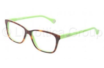 Image of D&amp;G VIBRANT COLOURS DD1238 Bifocal Prescription Eyeglasses 2687-5215 - Havana On Green Frame, Demo Lens Lenses