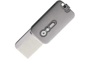 Image of D Rocket Design SquareHead Automatic Folding Knife, 2.38in Closed, 1.9in, Satin Bohler M390 Stainless Blade, Gray Titanium Handle, SQUAREHEAD-SMOOTH