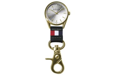 Image of Dakota Watches Classic Dress Clip Watch, Genuine Leather/Nylon Fob, Gold 4014375