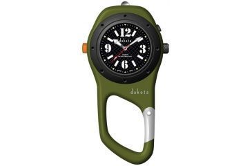 Image of Dakota Watches Military Mini Clip, Black Dial, Green Case 3824-8