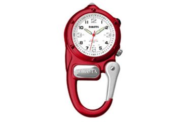 Image of Dakota Watches Mini Clip Microlight, White Military Dial,  Red Case 3879-2