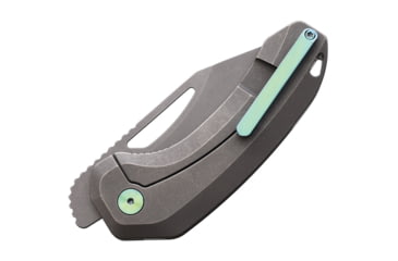 Image of Damned Designs Anzu XL Gray Ti Folding Knife, 4.25in Closed, 3in Stonewash S35VN Sandvik Drop Point Blade, Gray Stonewash Titanium Handle, ANZUXL-SWTI-S35VN
