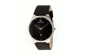 Image of Danish Design Iq13q884 Anna Gotha Mens Watch - Black Leather Band, Pol SS Case, Black Face