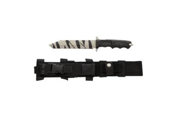 Image of Dark Ops Black Raven Tactical Knive, Stainless Steel Ctv2 7in Blade, Aramid Composite Handle, Reverse Desert Shark Finish, DOH190