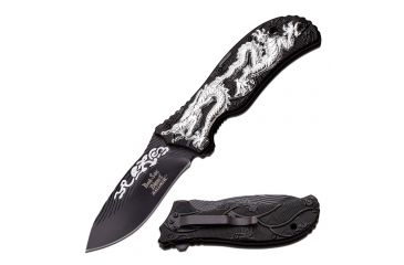 Image of Dark Side Blades Folding Blade, 3.45in, Stainless Steel Blade, Silver And Black Aluminum Handle DS-A042BS