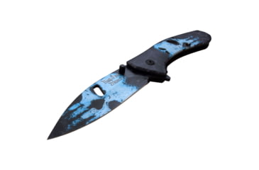 Image of Dark Side Blades Spring Assisted Knife, 3.5 in, 3Cr13 Stainless Steel Stainless Steel, Drop Point, Black/Blue, DS-A089SK