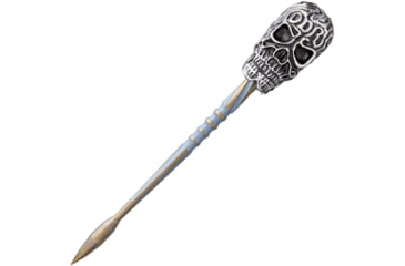 Image of Darrel Ralph Custom Skull Push Rod Knife, 7.5in Overall, 5in Anodized Finish Titanium Blade, Sculpted 6Al-4V Titanium, SKULL PUSH ROD
