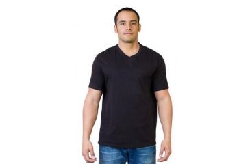Image of Mens V-Neck Short Sleeve T-Shirt, Black, XX Large