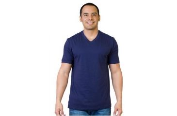 Image of Mens V-Neck Short Sleeve T-Shirt, Navy, Large