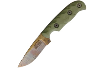 Image of Dawson Knives Deep Notch Fixed Blade OD Fixed Blade Knife, 7.25in Overall, 3.25in Arizona Copper Finish Cpm-3V Carbon Steel Blade, OD Green Sculpted G10, DW63523