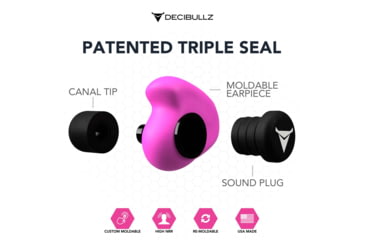 Image of Decibullz Custom Molded Earplugs, Pink, Standard, PLG1-PNK
