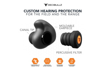 Image of Decibullz Custom Molded Percussive Shooting Filters, Black, Standard, FLTR-SHO-BLK, EDEMO1