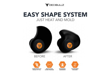 Image of Decibullz Custom Molded Percussive Shooting Filters, Black, Standard, FLTR-SHO-BLK, EDEMO1