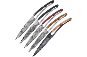 Image of Deejo Fantasy 37g 5pc Folding Knife Set w/Display Box,3.75in 3Cr13 Steel Blade,Wood Handles, DEE039