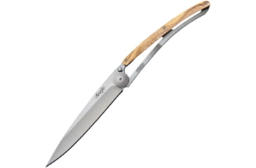 Image of Deejo Linerlock 27g Olive Wood Folding Knife, 3 satin finish Z40C13 stainless blade, Olive wood handle, 9CB000001